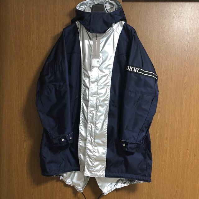 ディオールオム★Reversible parka ネイビー×シルバー ☆・50