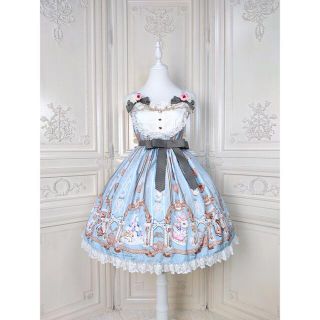 アンジェリックプリティー(Angelic Pretty)の♡うさぎのお茶会JSK♡水色 ロリィタ 送料無料(ひざ丈ワンピース)