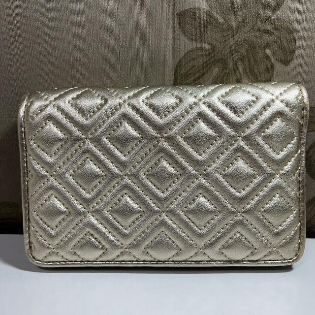 トリーバーチ 二つ折り財布 シャンパンゴールド ダイヤ柄 コンパクト財布 正規品