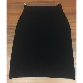 デプレ(DES PRES)のウールタイトスカート 黒 美品(ひざ丈スカート)