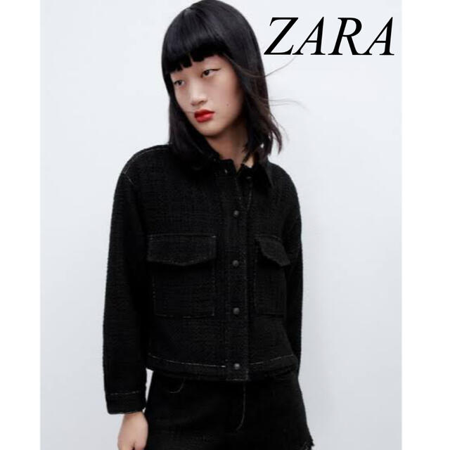 ZARA テクスチャー入り生地クロップド丈ジャケット　Mサイズ