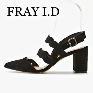 フレイアイディー(FRAY I.D)のFRAY I.D  フレイアイディ スカラップパンプス BLK 37(ハイヒール/パンプス)