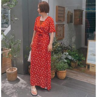 グリード(GREED)の専用☆Flower Jacquard Long Dress in Red(ロングワンピース/マキシワンピース)