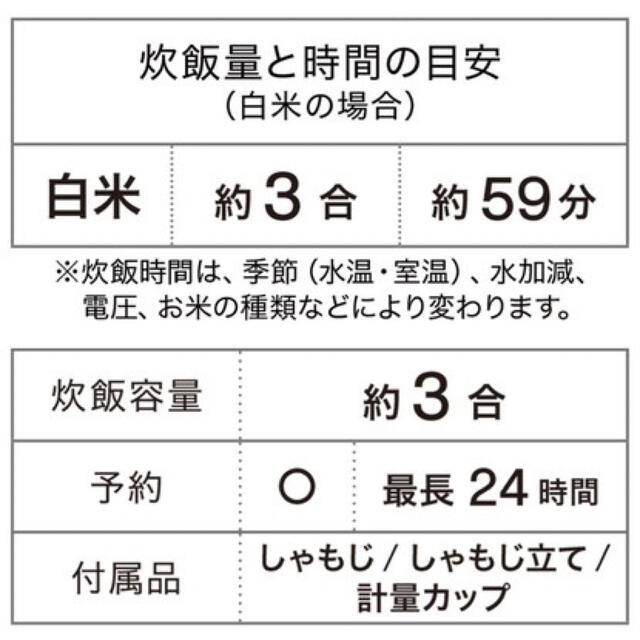 ニトリ(ニトリ)のニトリ_3合炊き炊飯器 スマホ/家電/カメラの調理家電(炊飯器)の商品写真