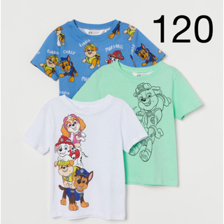 エイチアンドエム(H&M)の新品未開封　パウパトロール　Tシャツ　3枚セット　120/130(Tシャツ/カットソー)