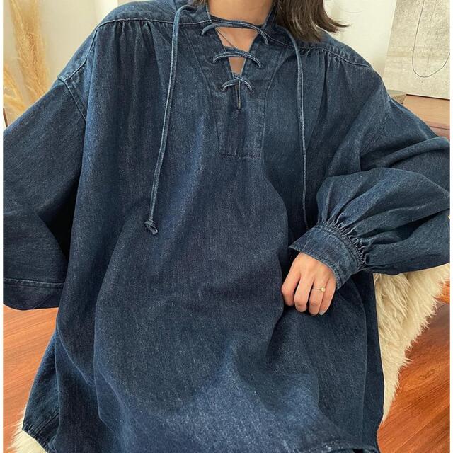 CLANE◆LACE UP DENIM TOPS、ボトムス set