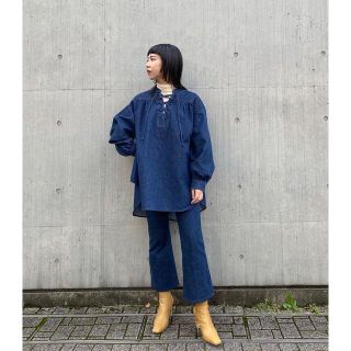 CLANE◆LACE UP DENIM TOPS、ボトムス set