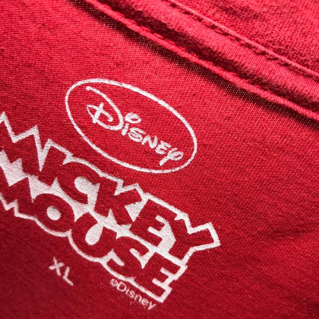 Disney(ディズニー)の【希少カラー】ディズニー Disney Tシャツ ミッキー XL 赤 古着 メンズのトップス(Tシャツ/カットソー(半袖/袖なし))の商品写真