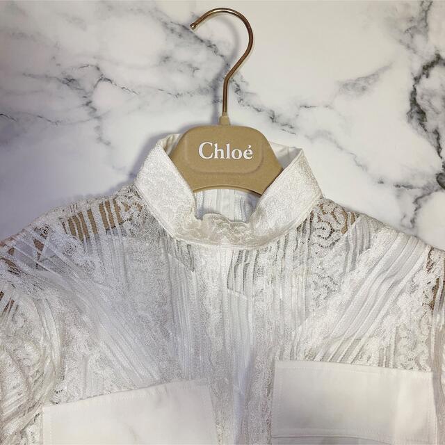 【希少品】クロエ Chloe レースブラウス 36-S ホワイト 2