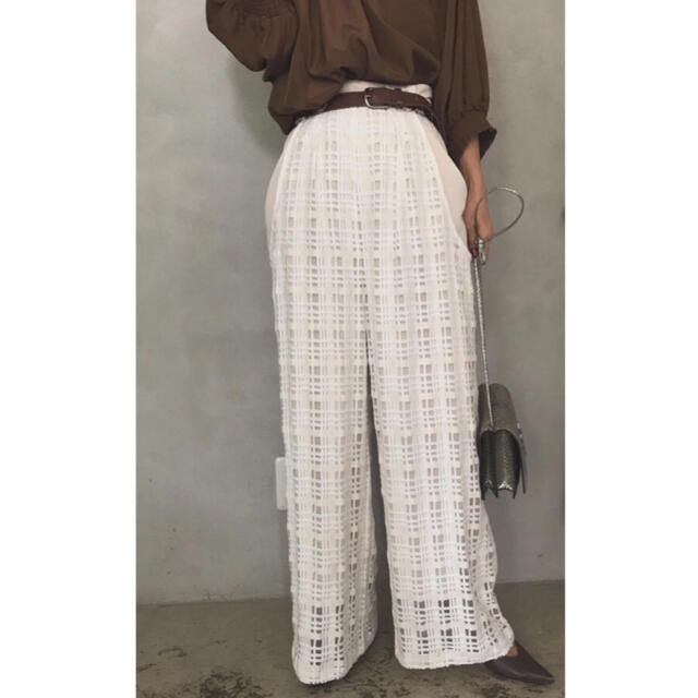 Ameri VINTAGE(アメリヴィンテージ)の【Ameri VINTAGE】SHEER CHECK LAYERED PANTS レディースのパンツ(カジュアルパンツ)の商品写真