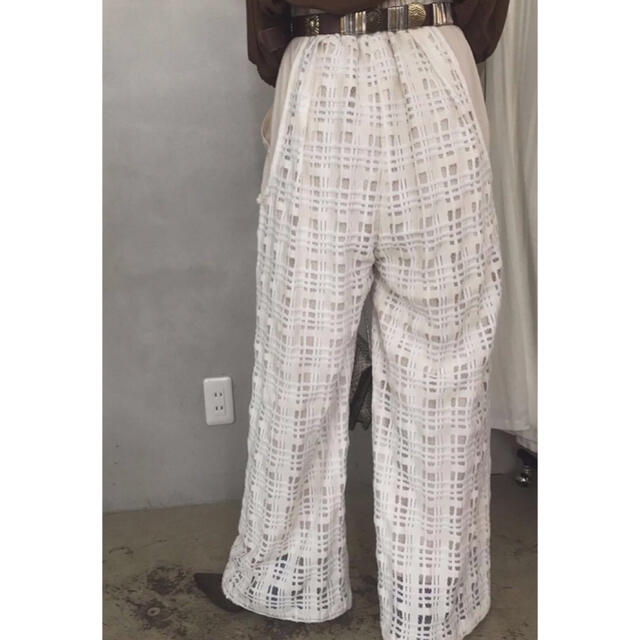 Ameri VINTAGE(アメリヴィンテージ)の【Ameri VINTAGE】SHEER CHECK LAYERED PANTS レディースのパンツ(カジュアルパンツ)の商品写真