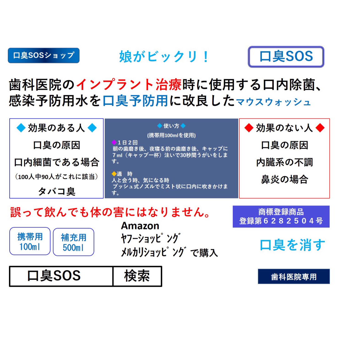 5 口臭SOS 口臭を消す　口臭チェッカー　口臭予防　口臭ケア　マウスウォッシュ コスメ/美容のオーラルケア(口臭防止/エチケット用品)の商品写真