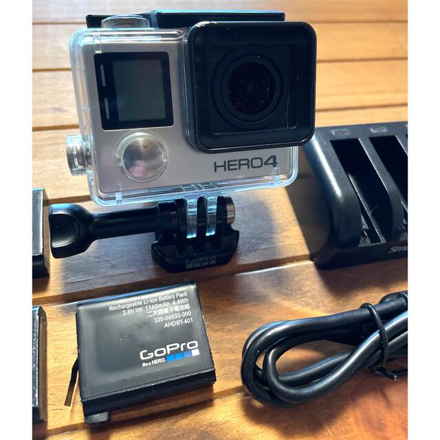 GoPro HERO4 BLACK 純正バッテリー3個+充電器+SDカードセットダイビング