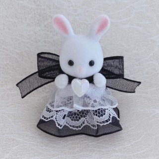 シルバニア ハンドメイド ブラック ドレス(ハートパール)  赤ちゃん サイズ(その他)