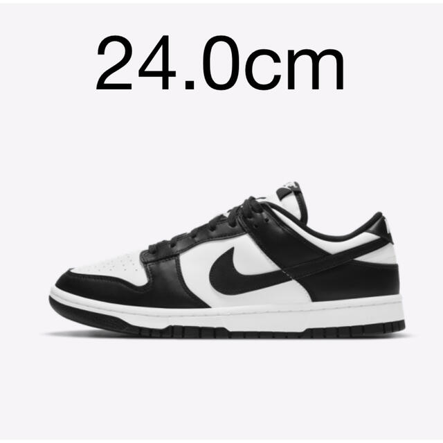 NIKE DUNK LOW RETRO WHITE/BLACK 24.0cm - スニーカー