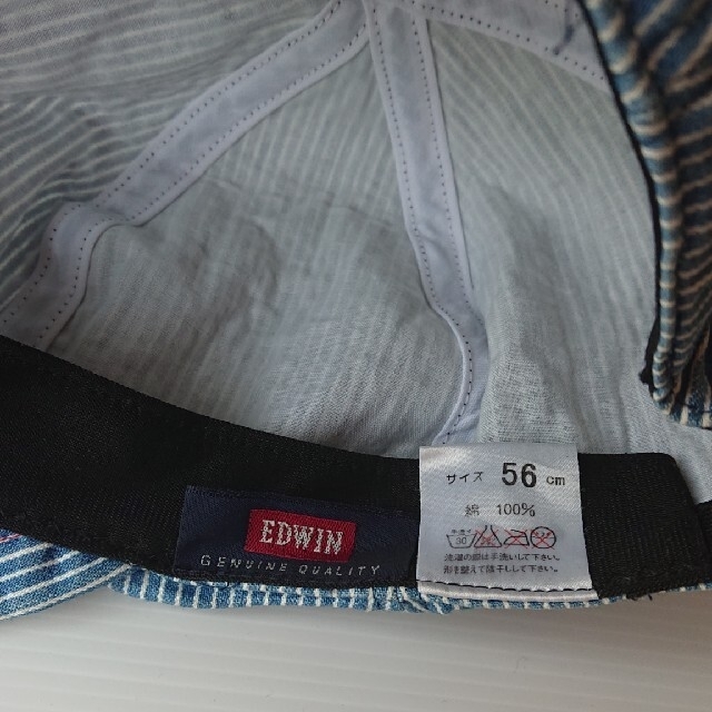 EDWIN(エドウィン)の再値下げ☆used☆キッズ EDWIN 帽子 56cm 綿100％ キッズ/ベビー/マタニティのこども用ファッション小物(帽子)の商品写真