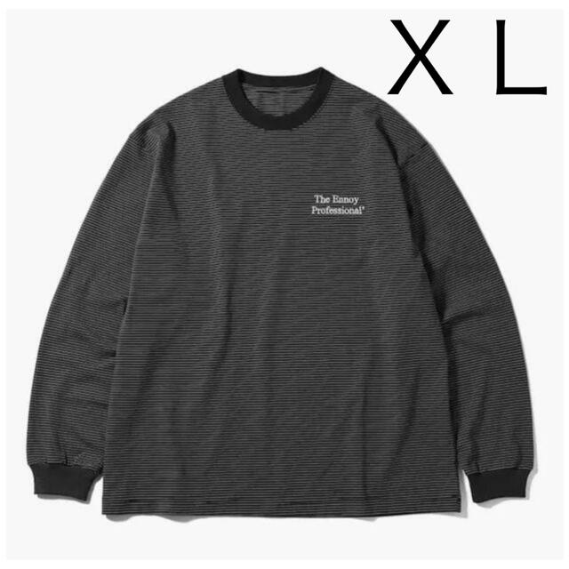 ennoy L/S BORDER T-SHIRTS GRAY×BLACK XL-