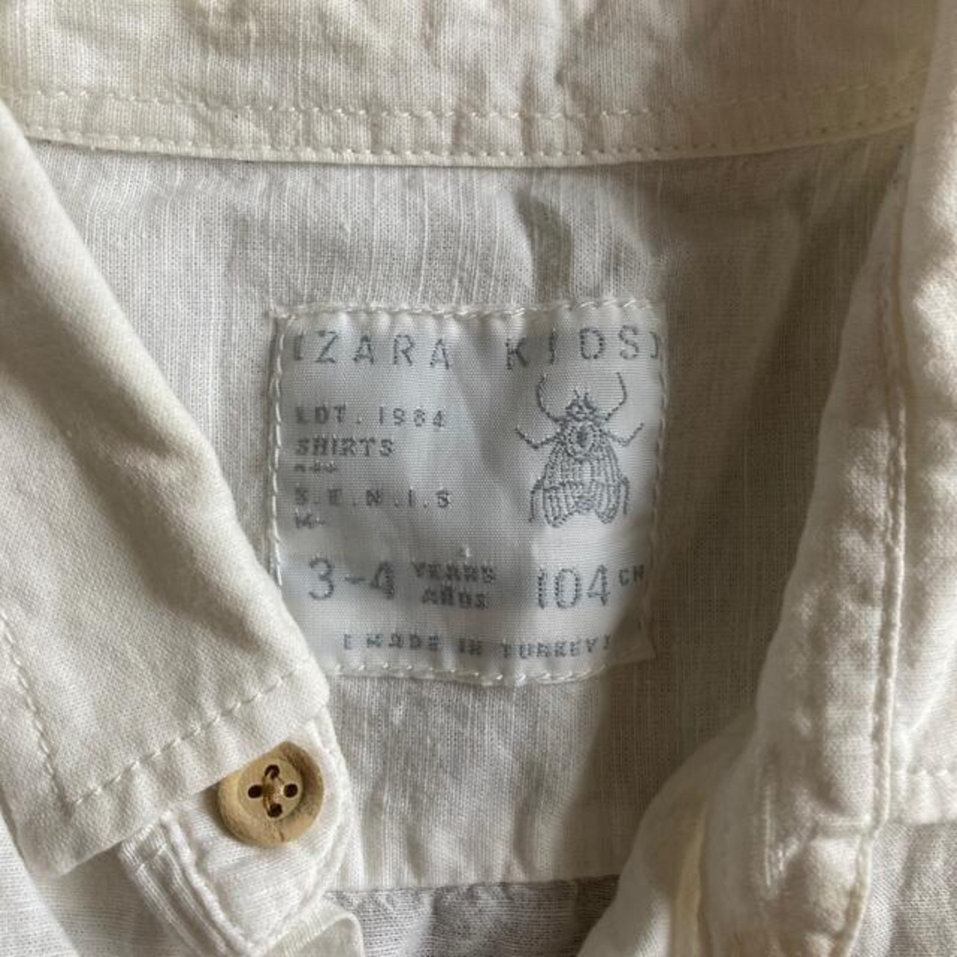 ZARA(ザラ)の白シャツ キッズ/ベビー/マタニティのキッズ服女の子用(90cm~)(ブラウス)の商品写真