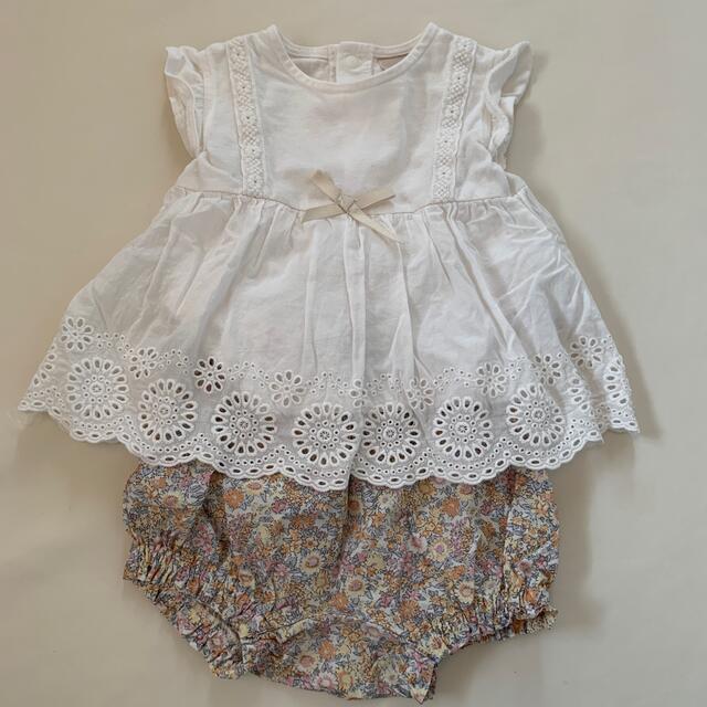 petit main(プティマイン)のpetit main プティマイン　レースチュニック　70 キッズ/ベビー/マタニティのベビー服(~85cm)(シャツ/カットソー)の商品写真