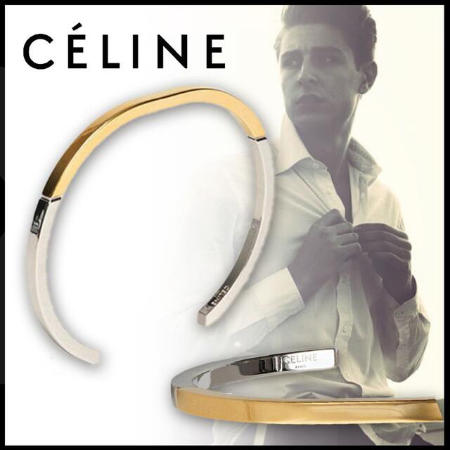 CELINE - CELINE シンプル フォーム ツートーン ブレスレット CELINE - CELINE シンプル フォーム ツートーン ブレスレット