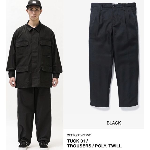 BLACK M 22SS WTAPS TUCK 01 / TROUSERS / | hartwellspremium.com