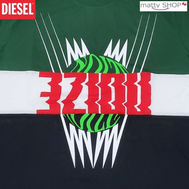 DIESEL(ディーゼル)の12 DIESEL 半袖TシャツGREEN WHITE BLACK 2XL 新品 メンズのトップス(Tシャツ/カットソー(半袖/袖なし))の商品写真