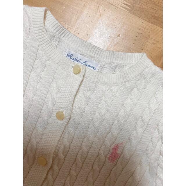 Ralph Lauren(ラルフローレン)のRalph Lauren ケープルニット ペプラム カーディガン 24M/90 キッズ/ベビー/マタニティのキッズ服女の子用(90cm~)(カーディガン)の商品写真