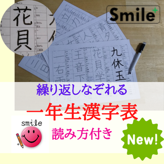 新商品★詳細版　小学一年生　漢字表　書き順読み方使い方付き♪マーカーペンセット(語学/参考書)