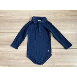 プチバトー(PETIT BATEAU)のプチバトー☆襟付き長袖ボディ肌着ロンパース18m(肌着/下着)