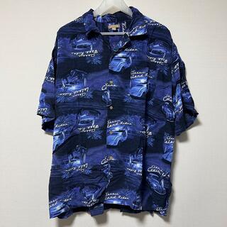 【古着】アロハシャツ ブルー vintage ヴィンテージ(シャツ)
