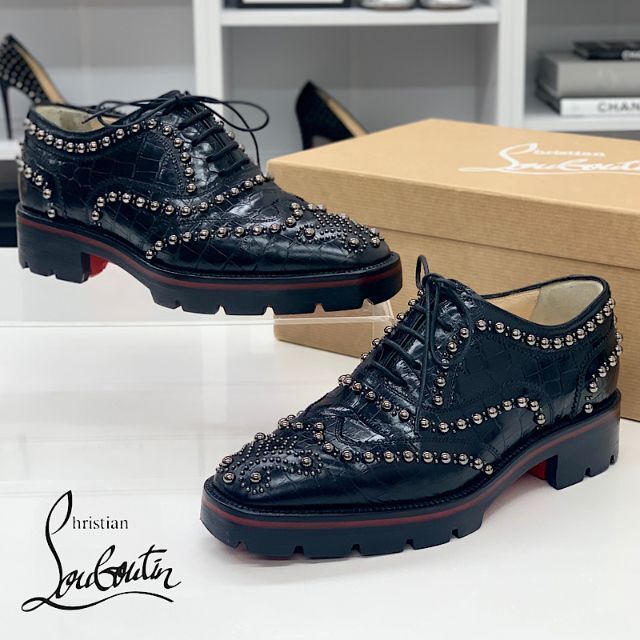 Louboutin ルブタン レースアップ シューズ スタッズ