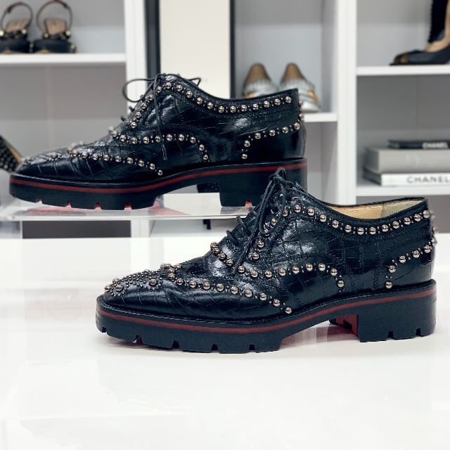 Louboutin ルブタン レースアップ シューズ スタッズ