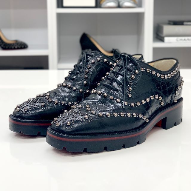 Louboutin ルブタン レースアップ シューズ スタッズ