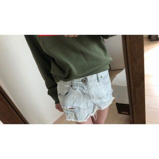 アズールバイマウジー(AZUL by moussy)のアズールバイマウジー　ダメージ　デニム　スカート(ミニスカート)