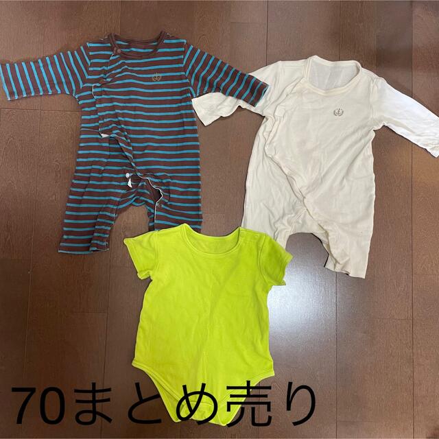 西松屋(ニシマツヤ)のロンパース3点セット キッズ/ベビー/マタニティのベビー服(~85cm)(ロンパース)の商品写真