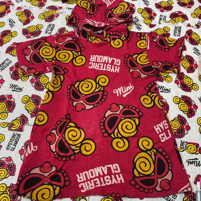 HYSTERIC MINI(ヒステリックミニ)のフェイスパーカー キッズ/ベビー/マタニティのキッズ服女の子用(90cm~)(ワンピース)の商品写真