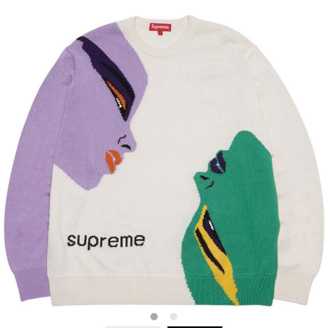 Supreme Faces Sweater White Lトップス