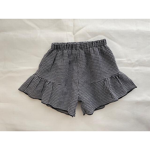 ギンガムチェック キュロット ショートパンツ 90 キッズ/ベビー/マタニティのキッズ服女の子用(90cm~)(パンツ/スパッツ)の商品写真