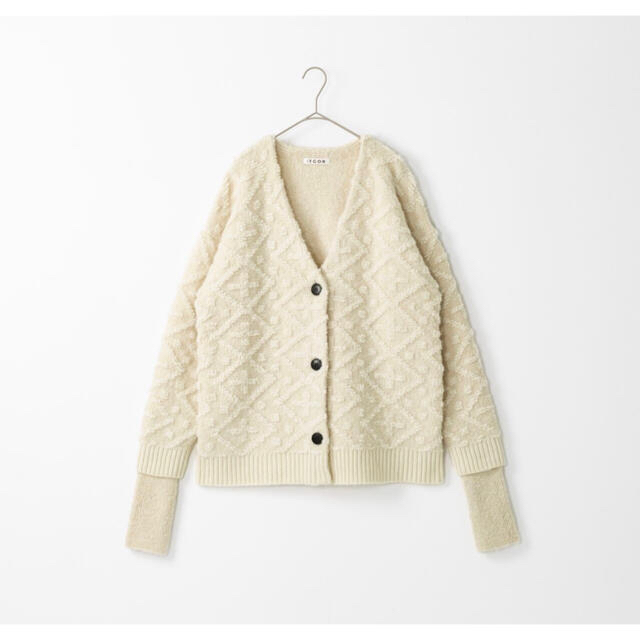 【TGOR】Roop jacquard glove cardigan IVORY レディースのトップス(カーディガン)の商品写真