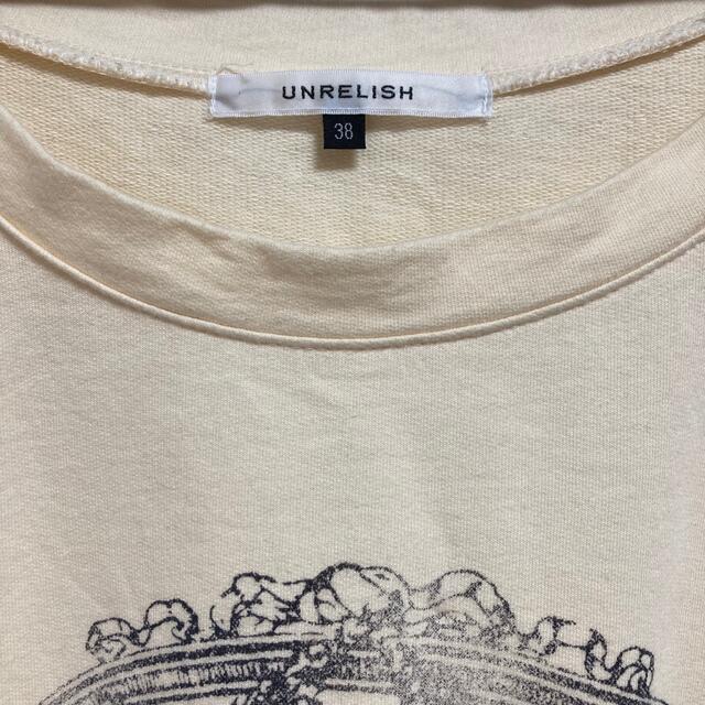 UNRELISH(アンレリッシュ)のアンレリッシュ　ロゴデザインTシャツ　七分袖 レディースのトップス(Tシャツ(長袖/七分))の商品写真