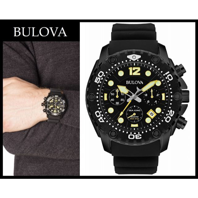 定9万 新品 BULOVA ブローバ シーキング クロノグラフ クォーツ 腕時計