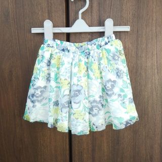 エムピーエス(MPS)のMPS◆100◆花柄シフォンフレアスカート キュロットパンツ 青系(スカート)