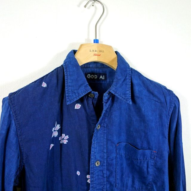 名作】ティグルブロカンテ 花見 鬼 藍染シャツ Tigre Brocante