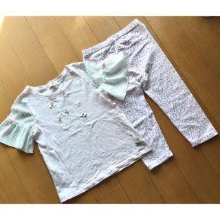 エニィファム(anyFAM)の①半袖ティシャーツー　サイズ120 ②7部レギンス　サイズ130(Tシャツ/カットソー)