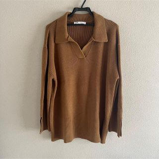 ザラ(ZARA)のZARA Ｖネックニット ブラウン(ニット/セーター)