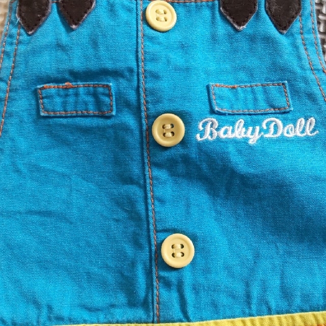 BabyDoll オーバーオール80cm☆ミニオンズデザイン キッズ/ベビー/マタニティのベビー服(~85cm)(ワンピース)の商品写真