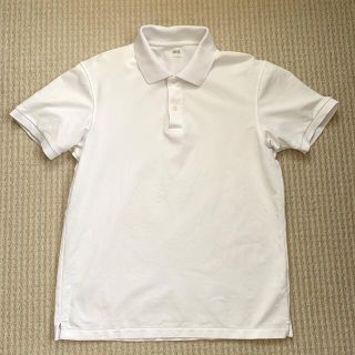 ユニクロ(UNIQLO)のユニクロ UNIQLO 半袖ポロシャツ ホワイト Ｌ【中古品】(ポロシャツ)