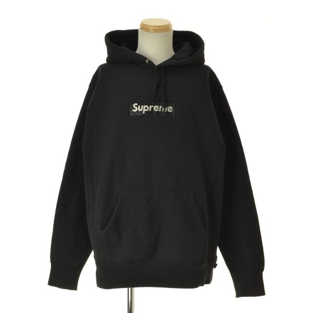 Supreme Swarovski Box Logo パーカー ブラック Ｓ