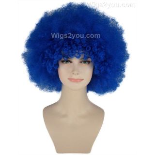 ふわふわ アフロ ウィッグ★ブルー ピエロ☆H-557 Wigs2you(ウィッグ)