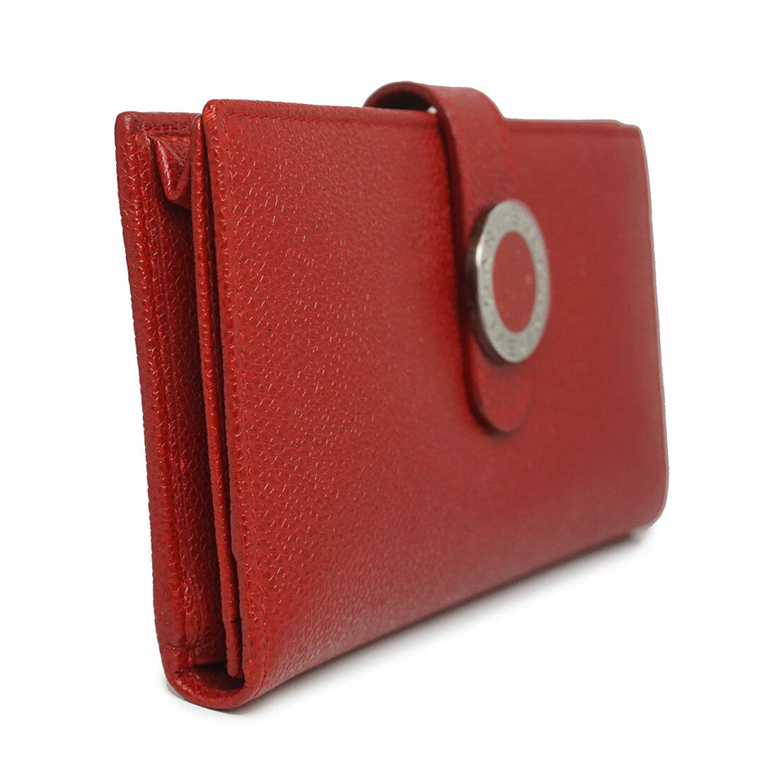 BVLGARI - ブルガリ カーフレザー コローレ 二つ折り長財布 レッド 赤